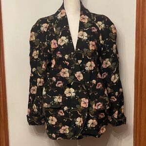 Vintage Floral Patterned Women's Blazer